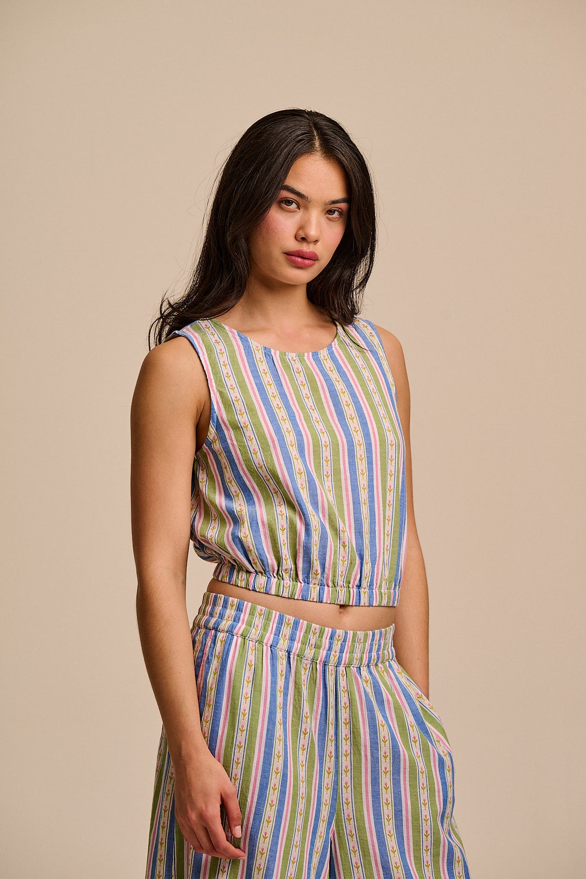 Lumi - Cropped Top Organic Cotton in Tulip Stripe