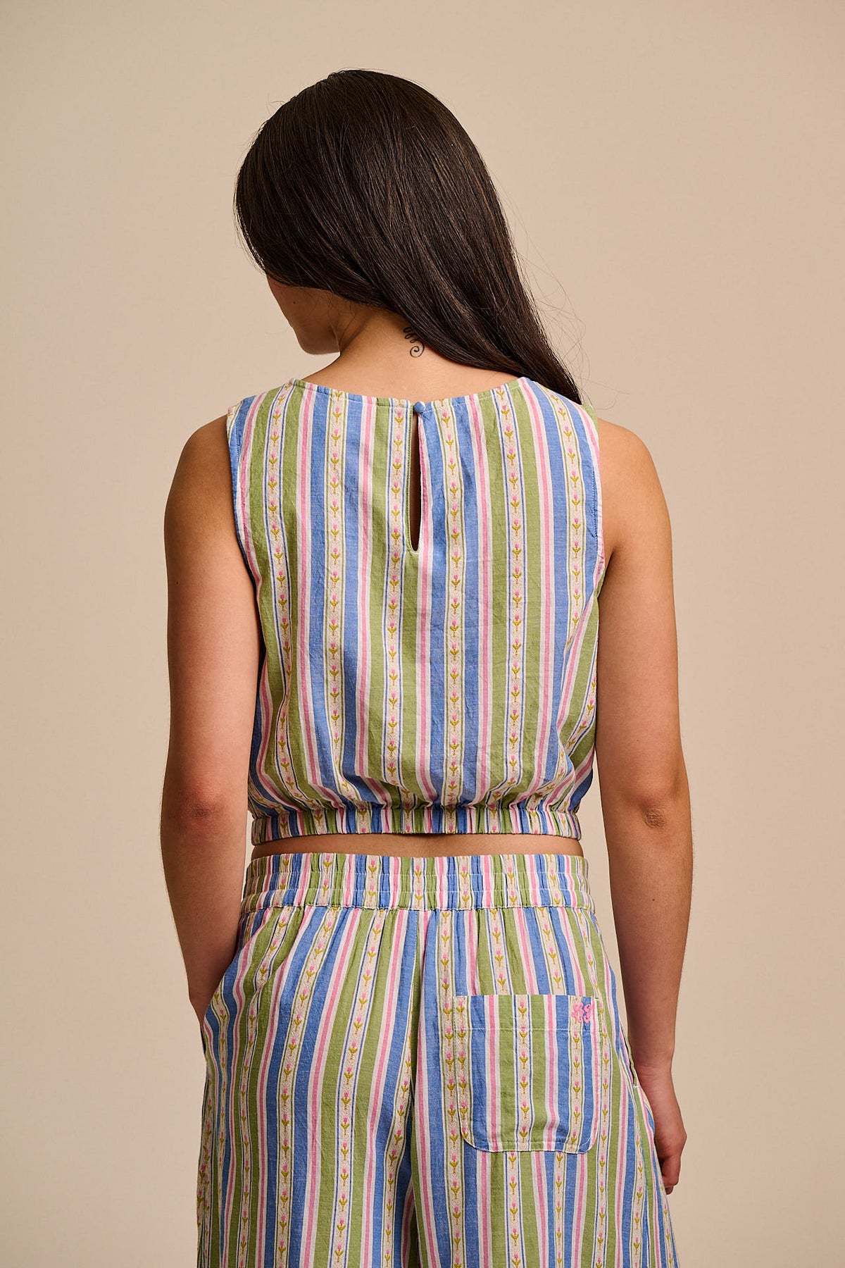 Lumi - Cropped Top Organic Cotton in Tulip Stripe