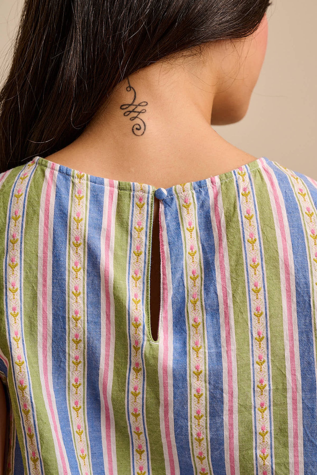 Lumi - Cropped Top Organic Cotton in Tulip Stripe
