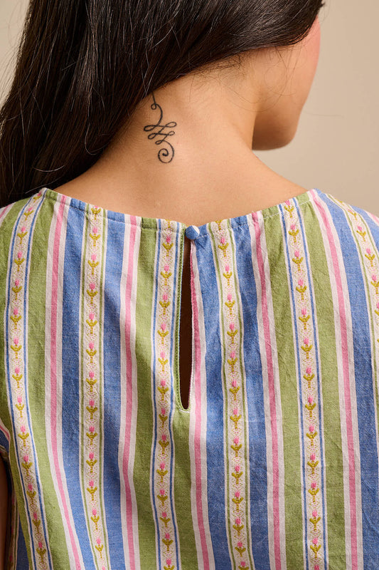 Lumi - Cropped Top Organic Cotton in Tulip Stripe