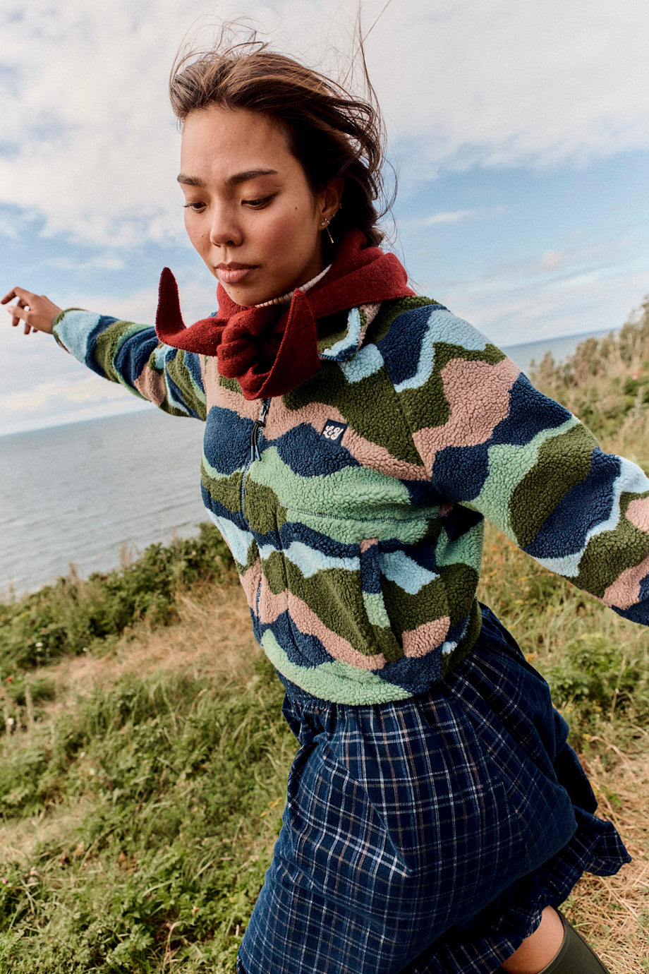 Finley - Borg Fleece Jacket Recycled Polyester in Rolling Hills