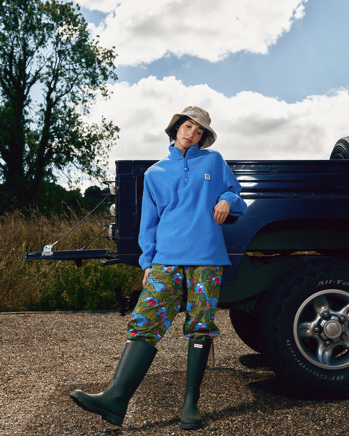 Stevie - Polar Fleece Recycled Polyester in Blue
