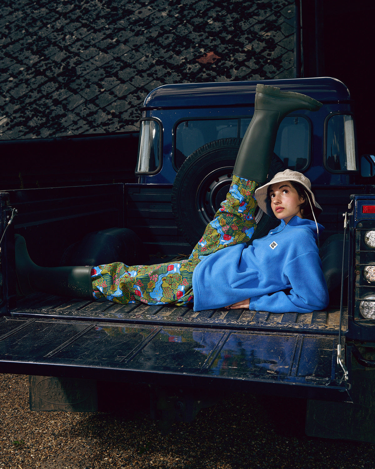 Alexa - Tapered Leg Trousers Organic Cotton in Farmyard Scene