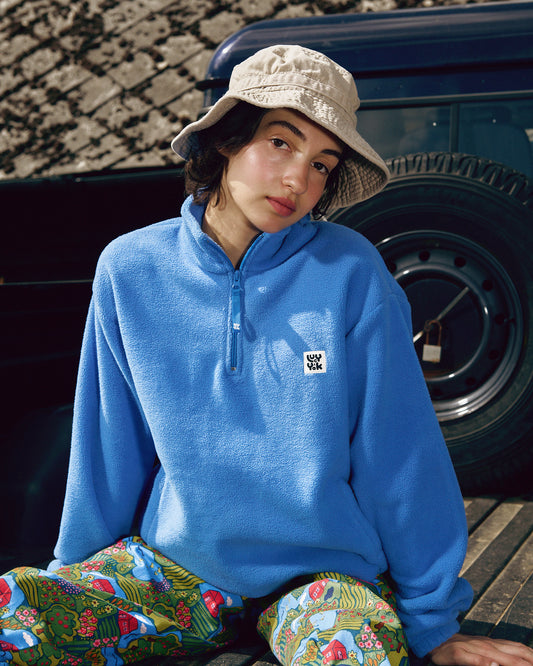Stevie - Polar Fleece Recycled Polyester in Blue