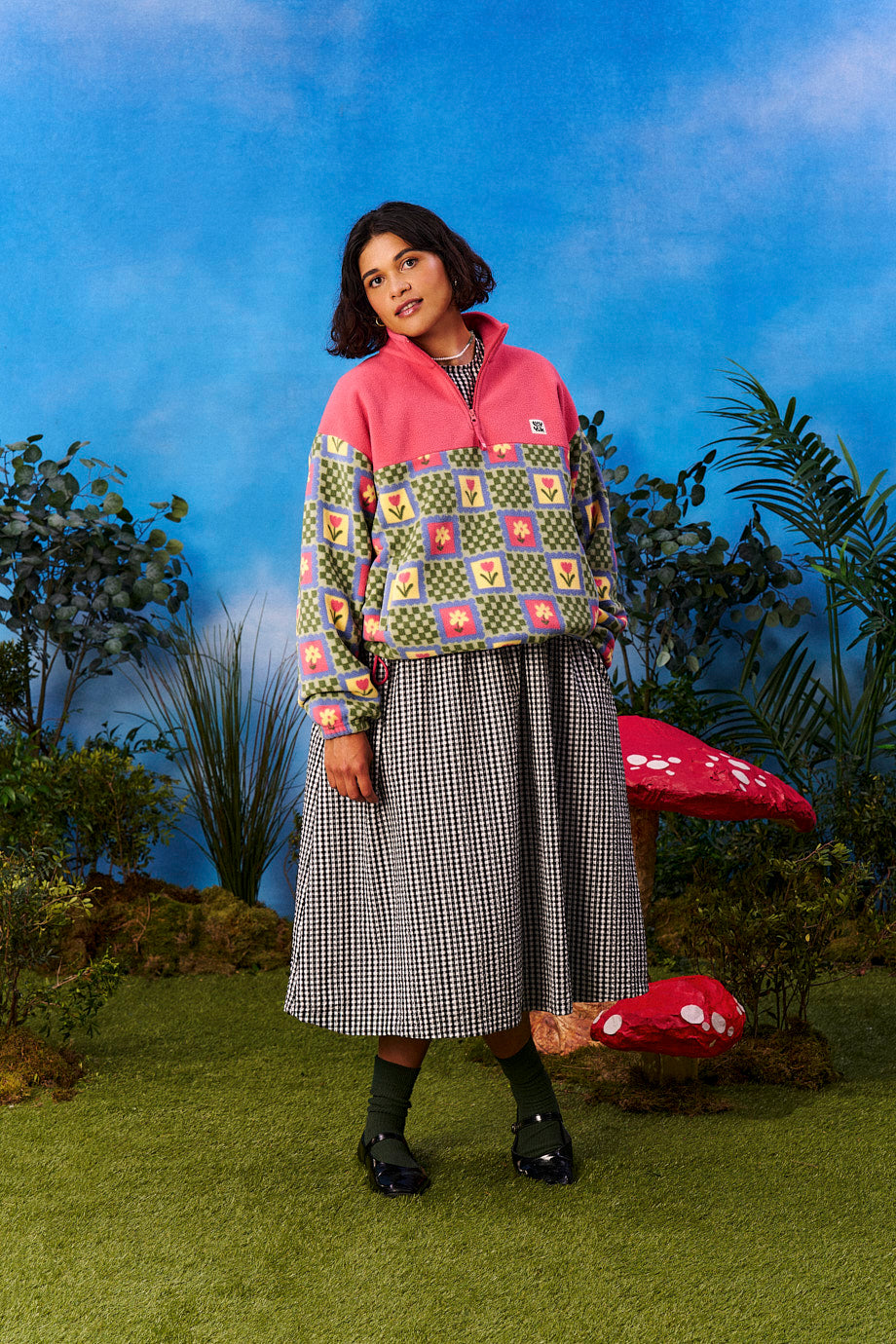 Stevie - Polar Fleece Recycled Polyester in Tulip Print