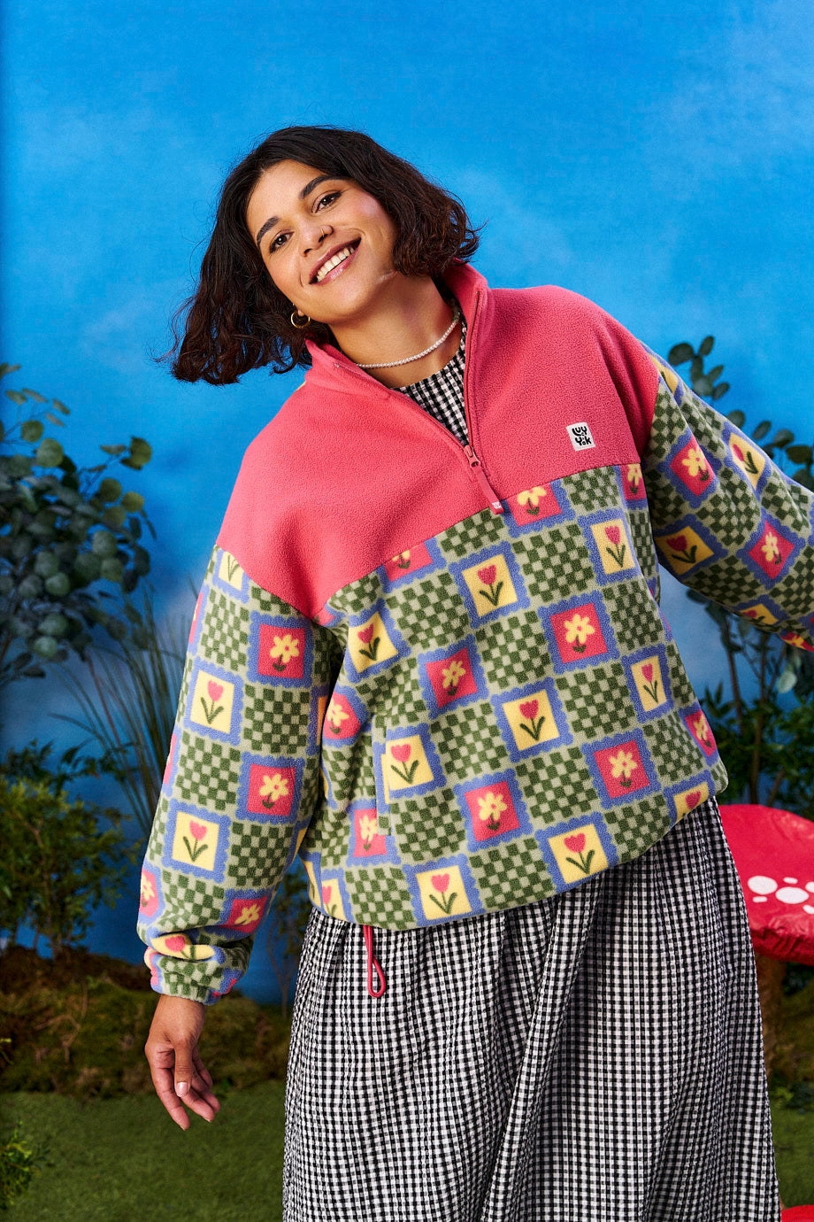 Stevie - Polar Fleece Recycled Polyester in Tulip Print