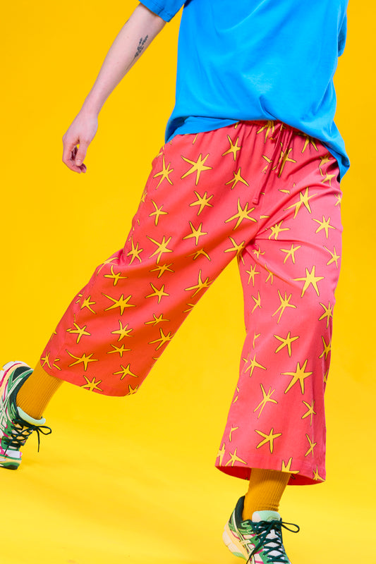 Bee Illustrates Pride 2026 - Chuck - Wide Leg Cotton Trousers in Pink