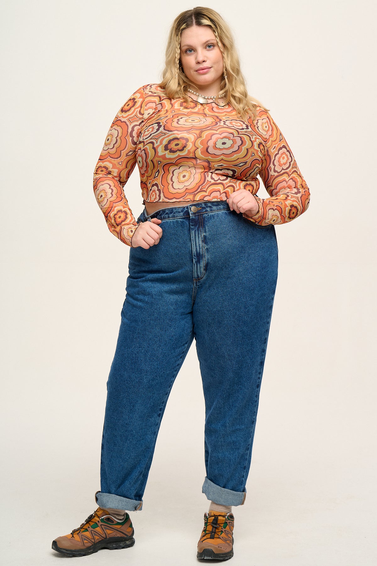 Dana - Mom Jeans Organic Cotton Denim in Mid Wash Blue