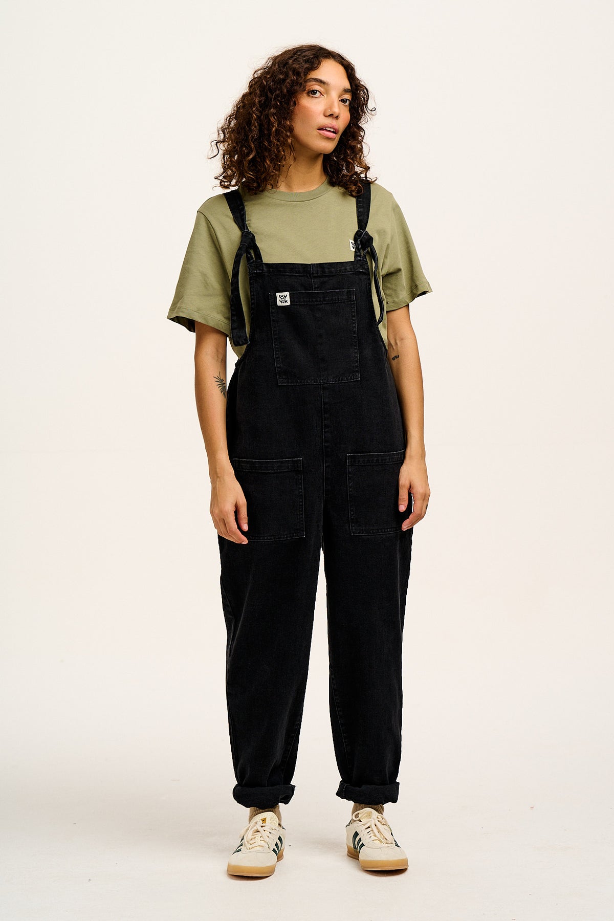 Original - Straight Leg Dungarees Organic Cotton Denim in Washed Black