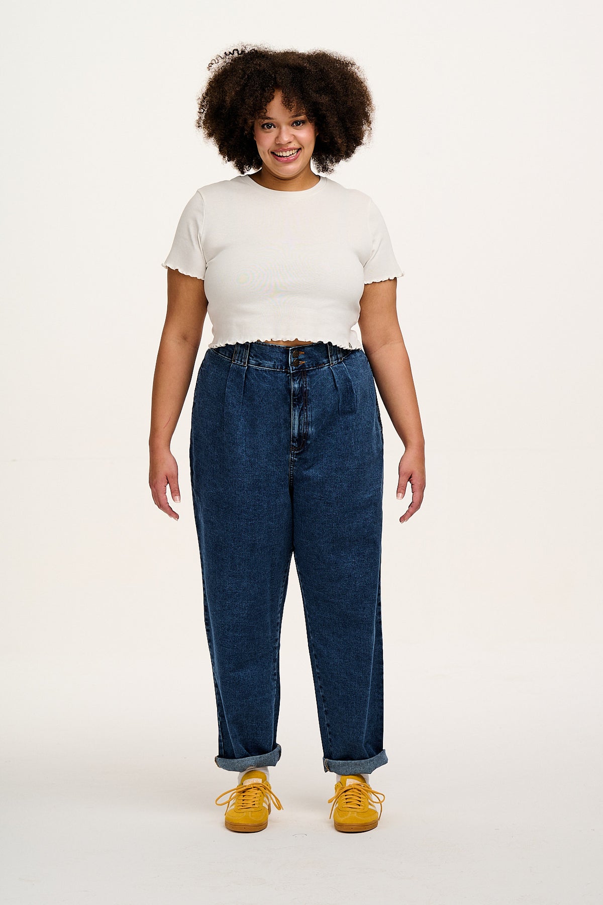 Addison - High Waist Jeans Organic Cotton Denim in Mid Wash Blue