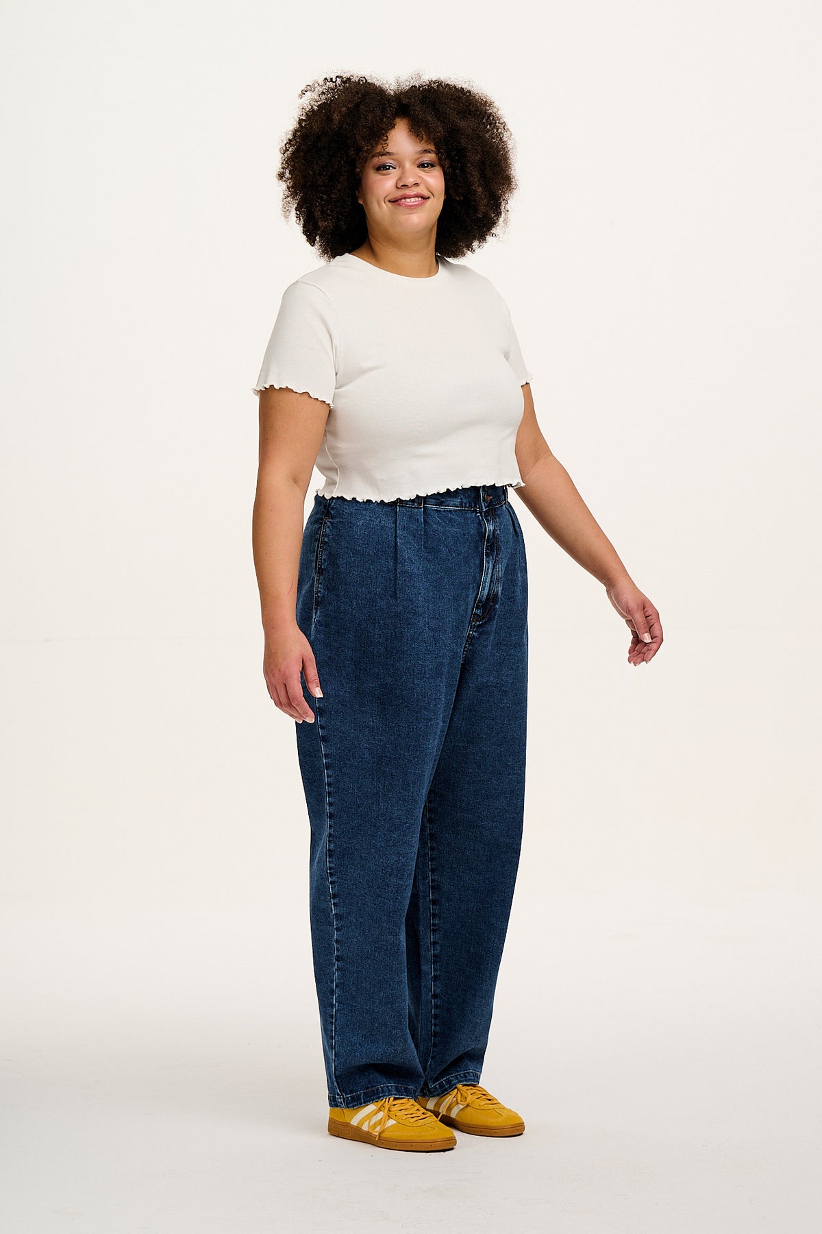 Addison - High Waist Jeans Organic Cotton Denim in Mid Wash Blue