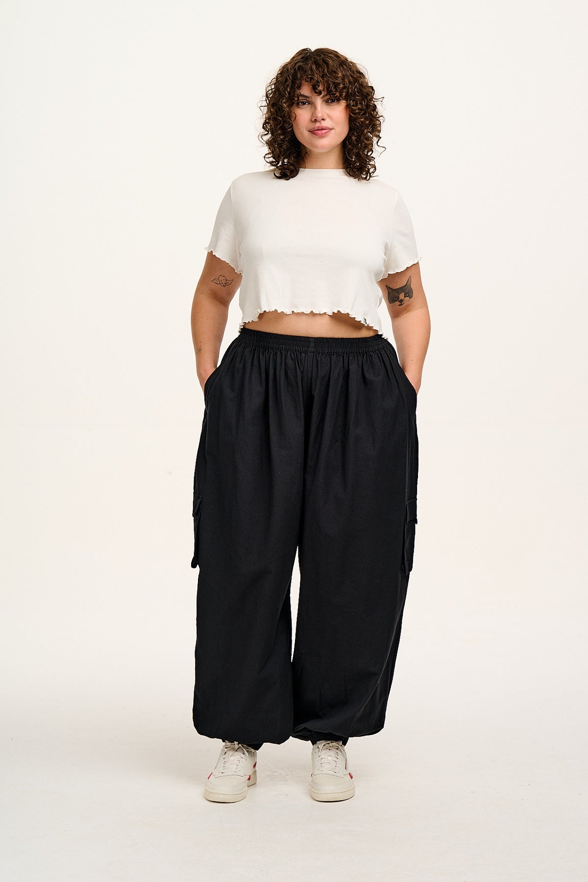 Rumi - Wide Leg Trousers Organic Cotton in Black