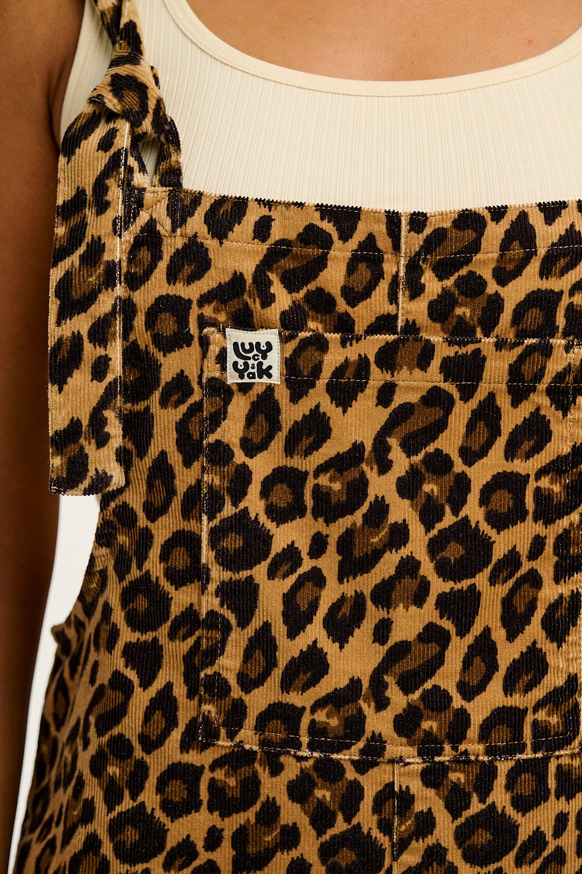 Original - Straight Leg Dungarees Organic Cotton Corduroy in Leopard Print