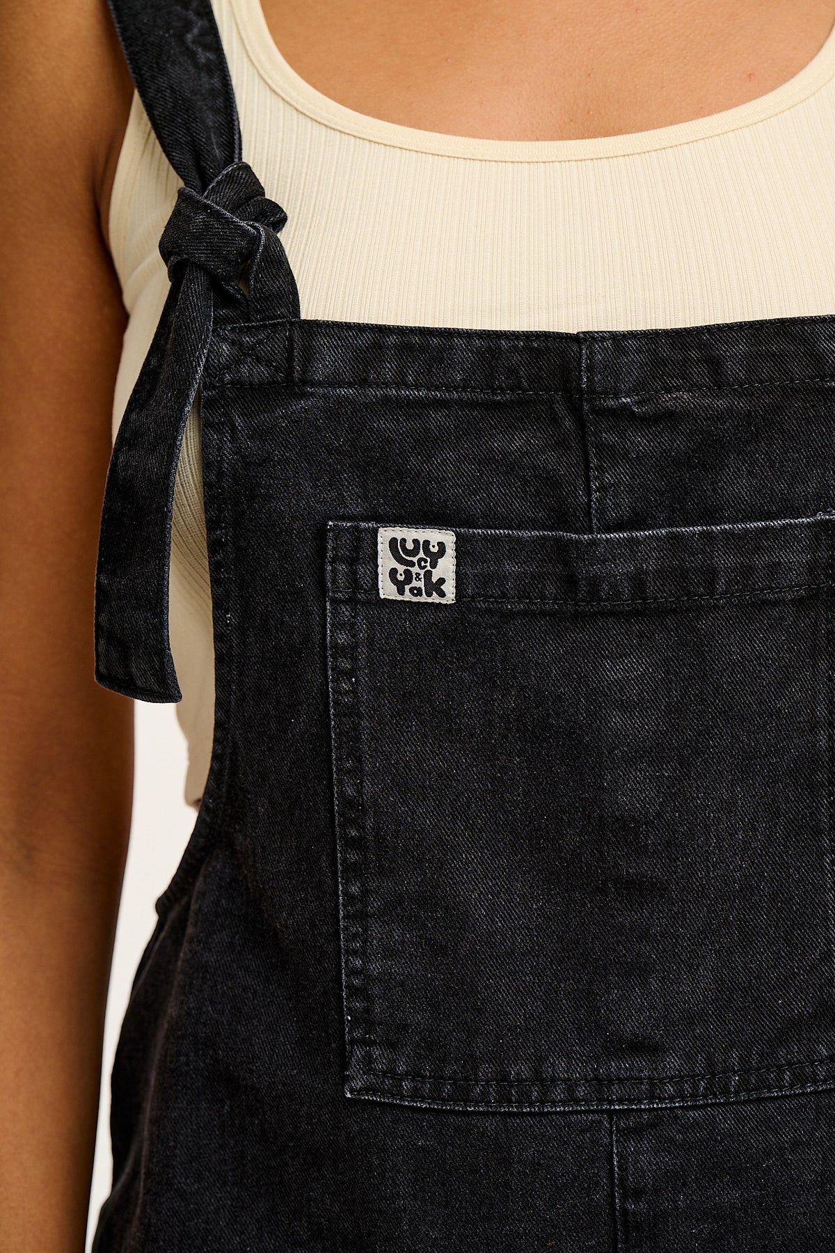 Original - Straight Leg Dungarees Organic Cotton Denim in Washed Black