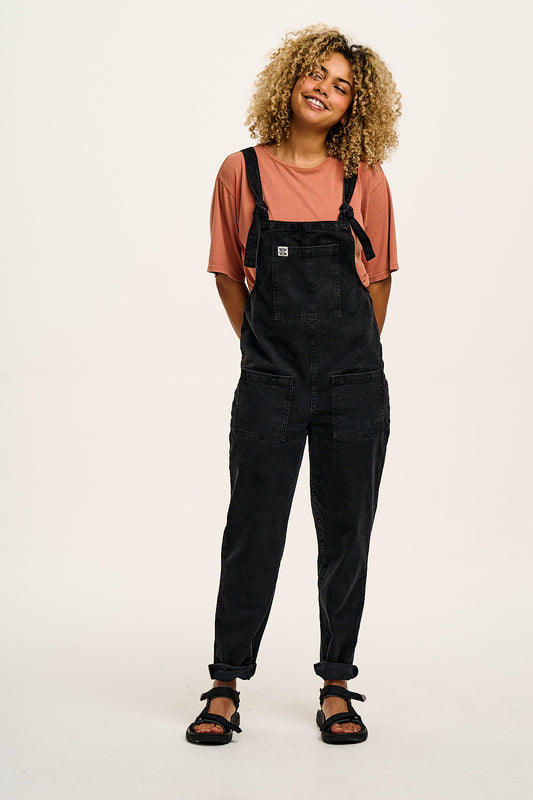 Original - Straight Leg Dungarees Organic Cotton Denim in Washed Black