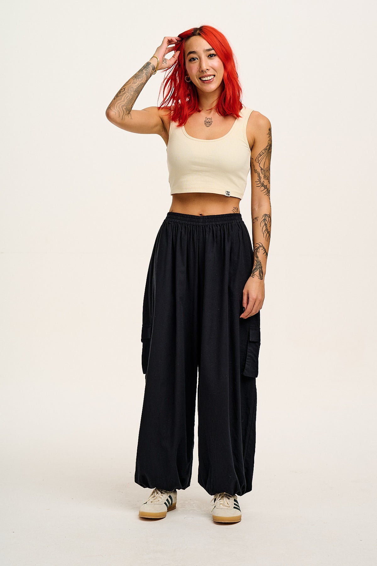 Rumi - Wide Leg Trousers Organic Cotton in Black