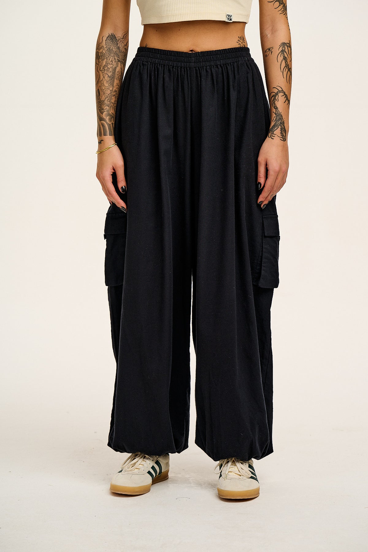 Rumi - Wide Leg Trousers Organic Cotton in Black