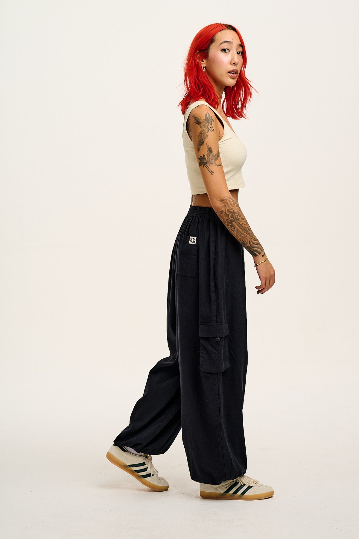 Rumi - Wide Leg Trousers Organic Cotton in Black