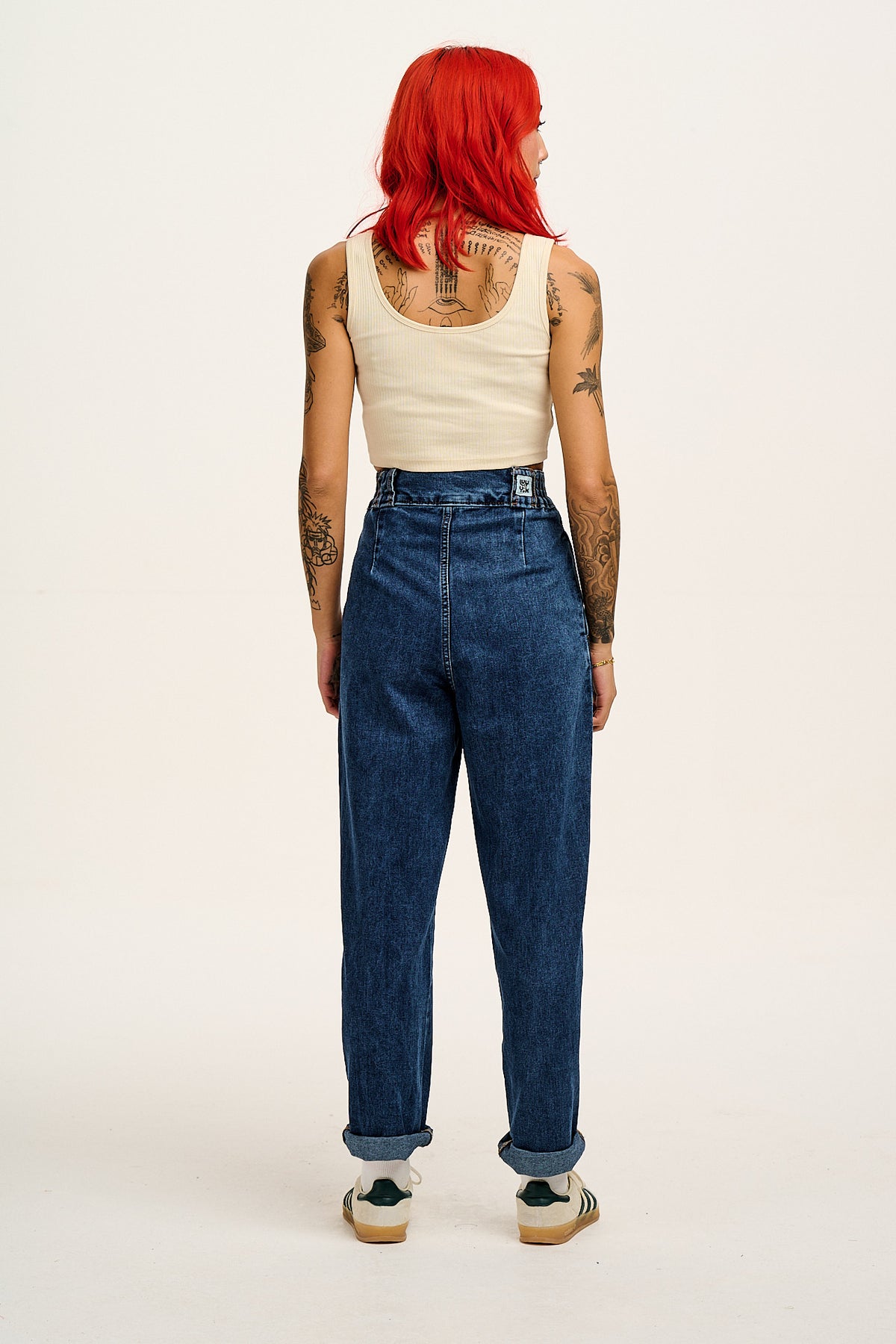 Addison - High Waist Jeans Organic Cotton Denim in Mid Wash Blue