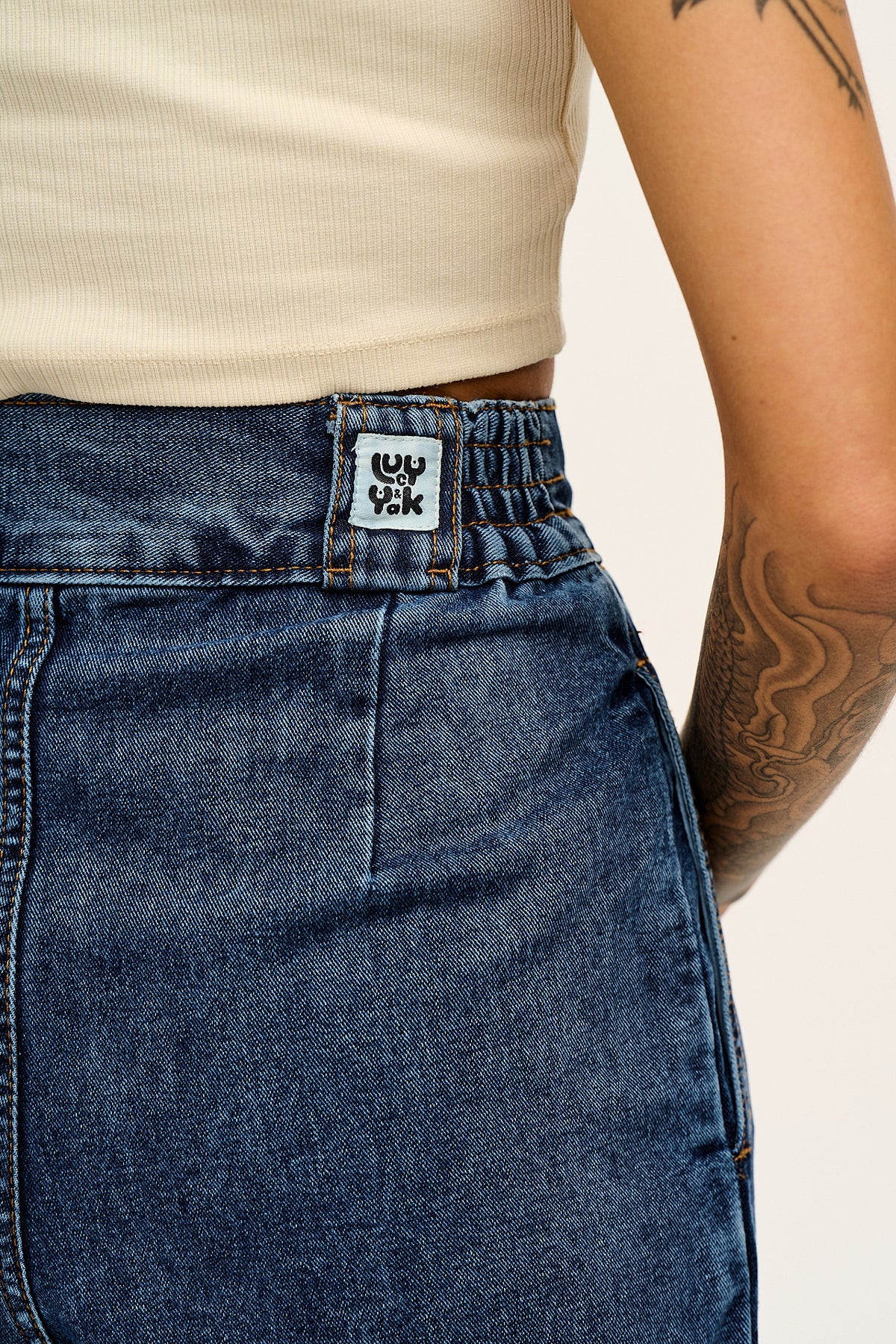 Addison - High Waist Jeans Organic Cotton Denim in Mid Wash Blue