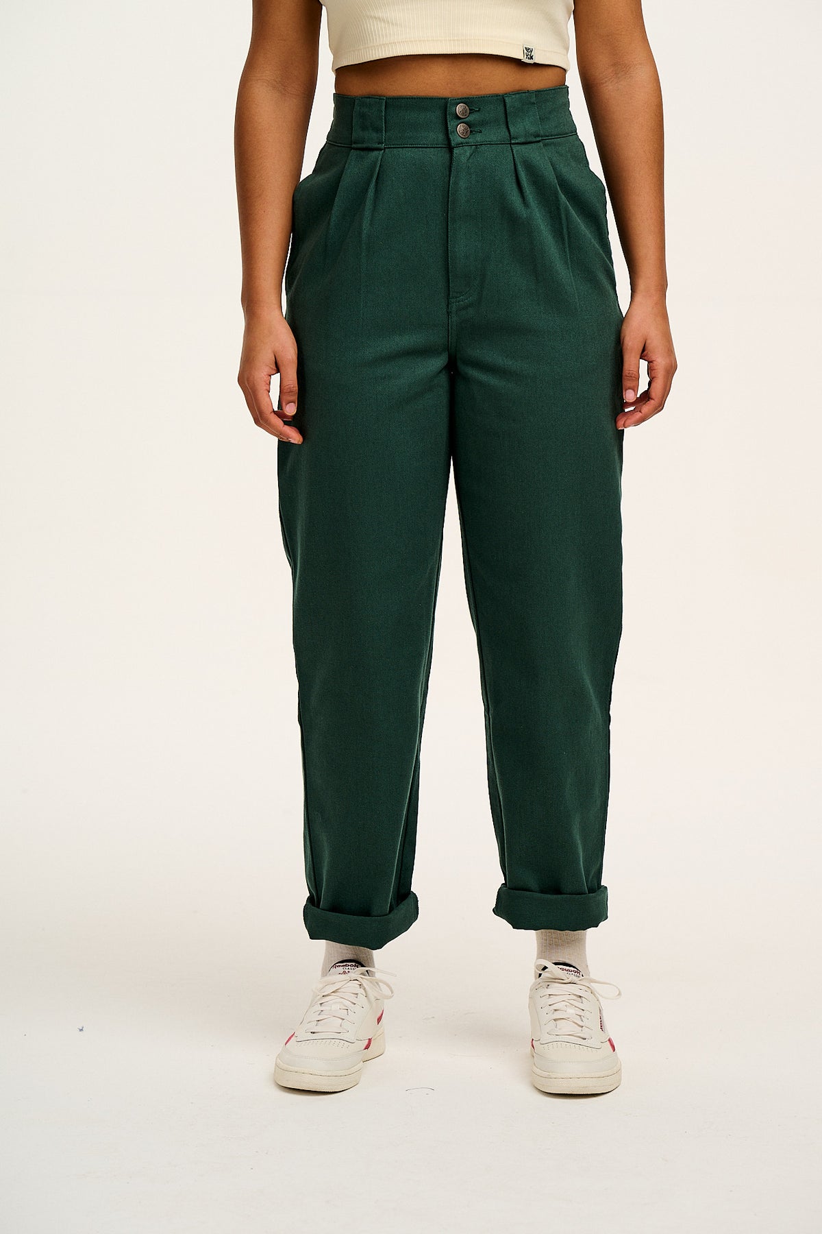 Addison - Cotton Jeans in Posy Green
