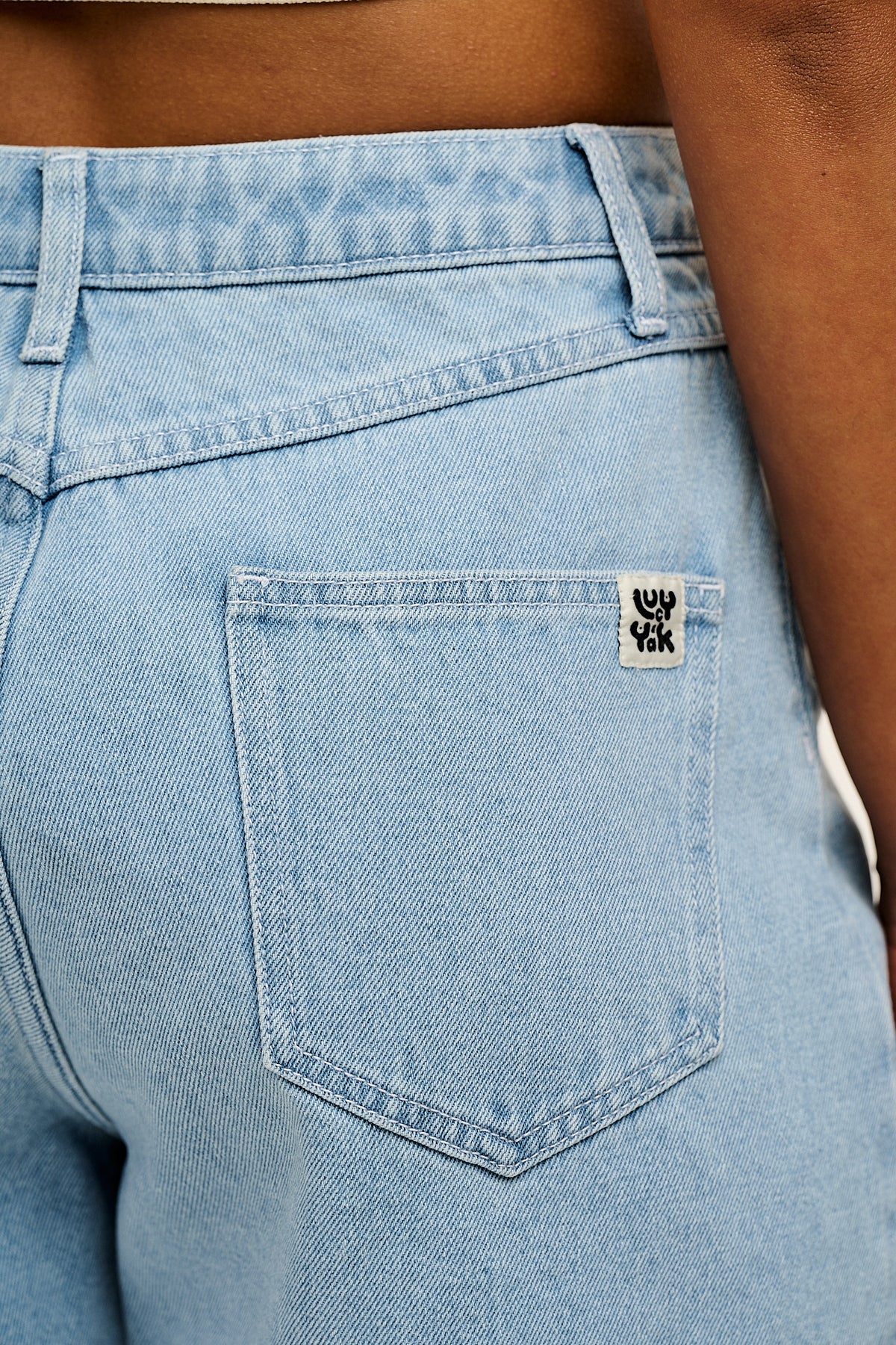 Lexi - High Waist Shorts Organic Cotton Denim in Light Wash Blue