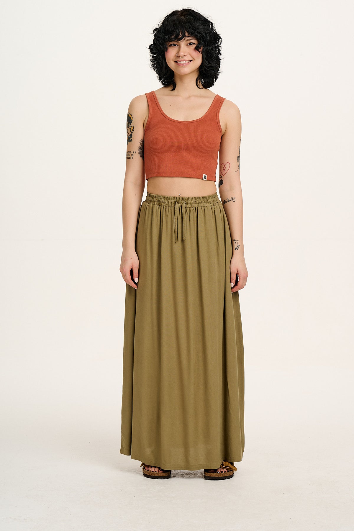 Josy - Scoop Neck Vest Top ECOVERO Viscose Blend in Terracotta