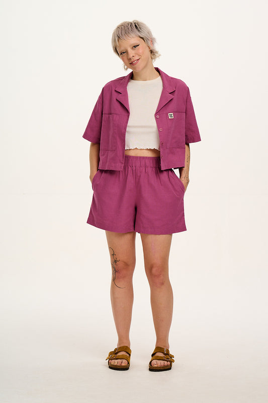 Jessie - Mid-Thigh Shorts Organic Cotton in Dahlia Pink