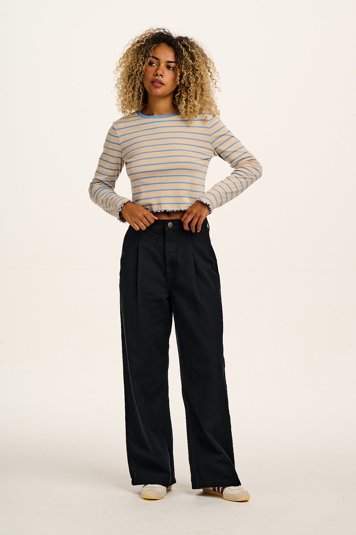 Cole - Wide Leg Jeans Organic Cotton Denim in Black