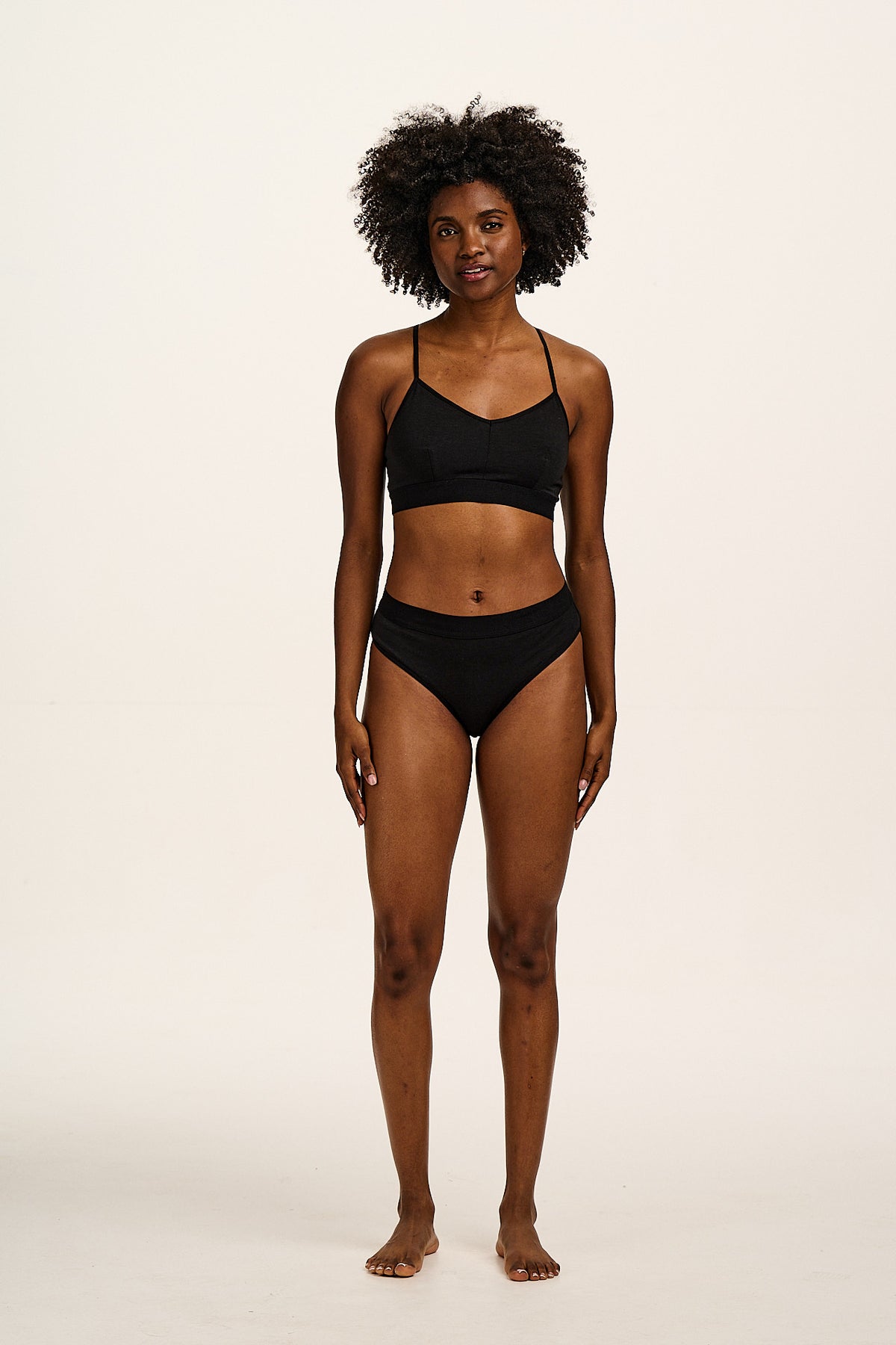 Ruby - Crop Top Cotton & Bamboo Bralette in Black