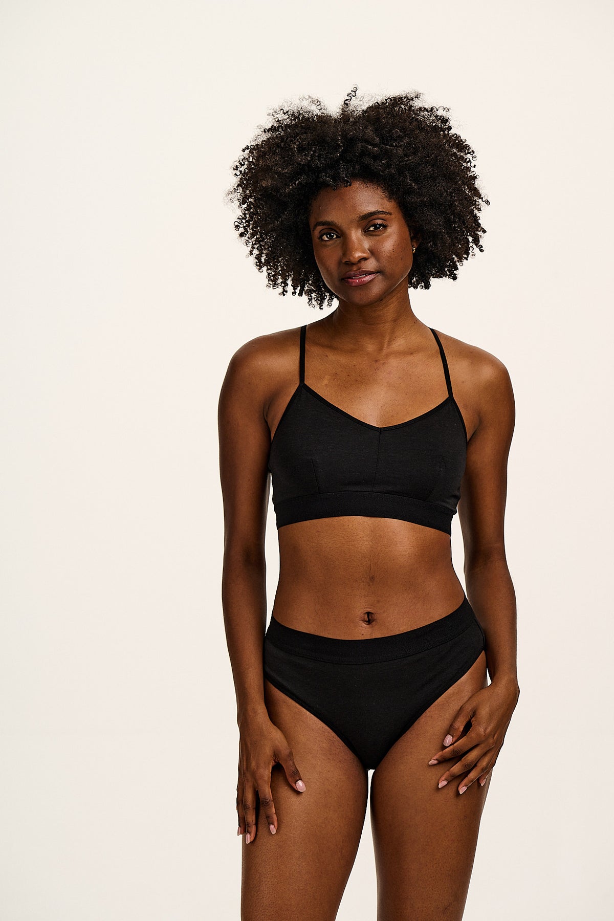 Ruby - Crop Top Cotton & Bamboo Bralette in Black