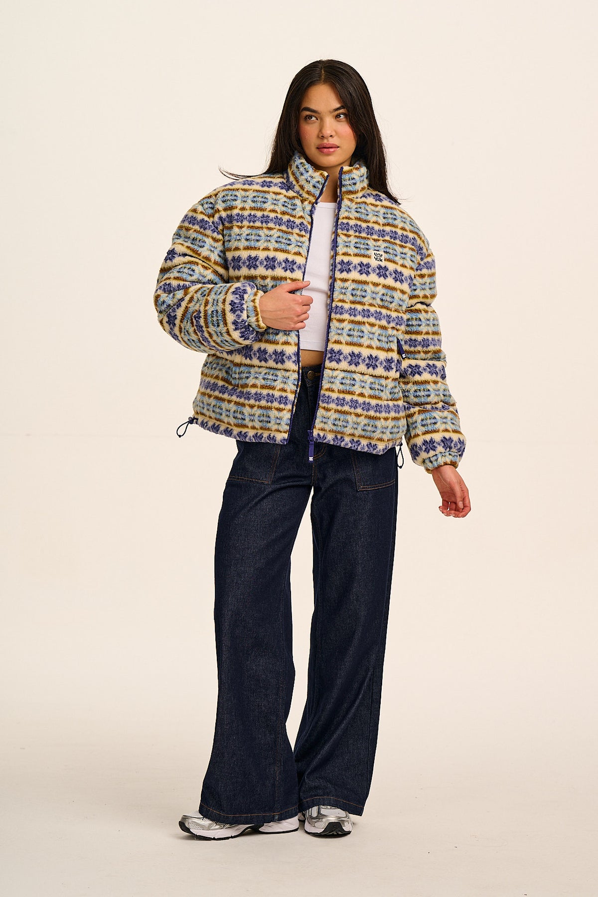 Paloma - Puffer Jacket Recycled Polyester Borg in Argyle