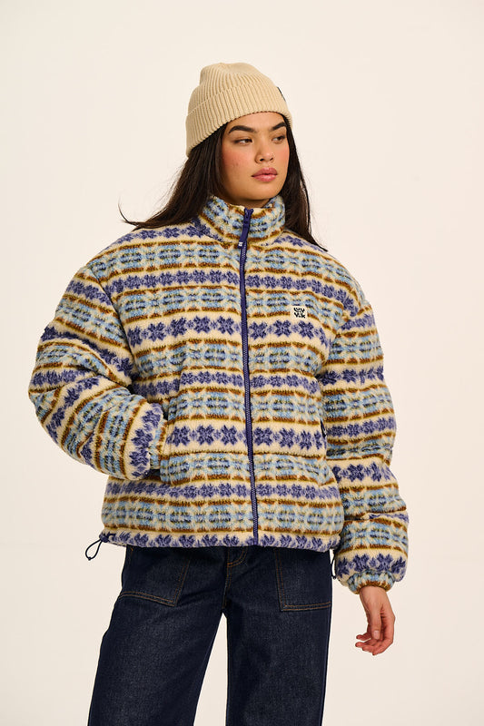 Paloma - Puffer Jacket Recycled Polyester Borg in Argyle