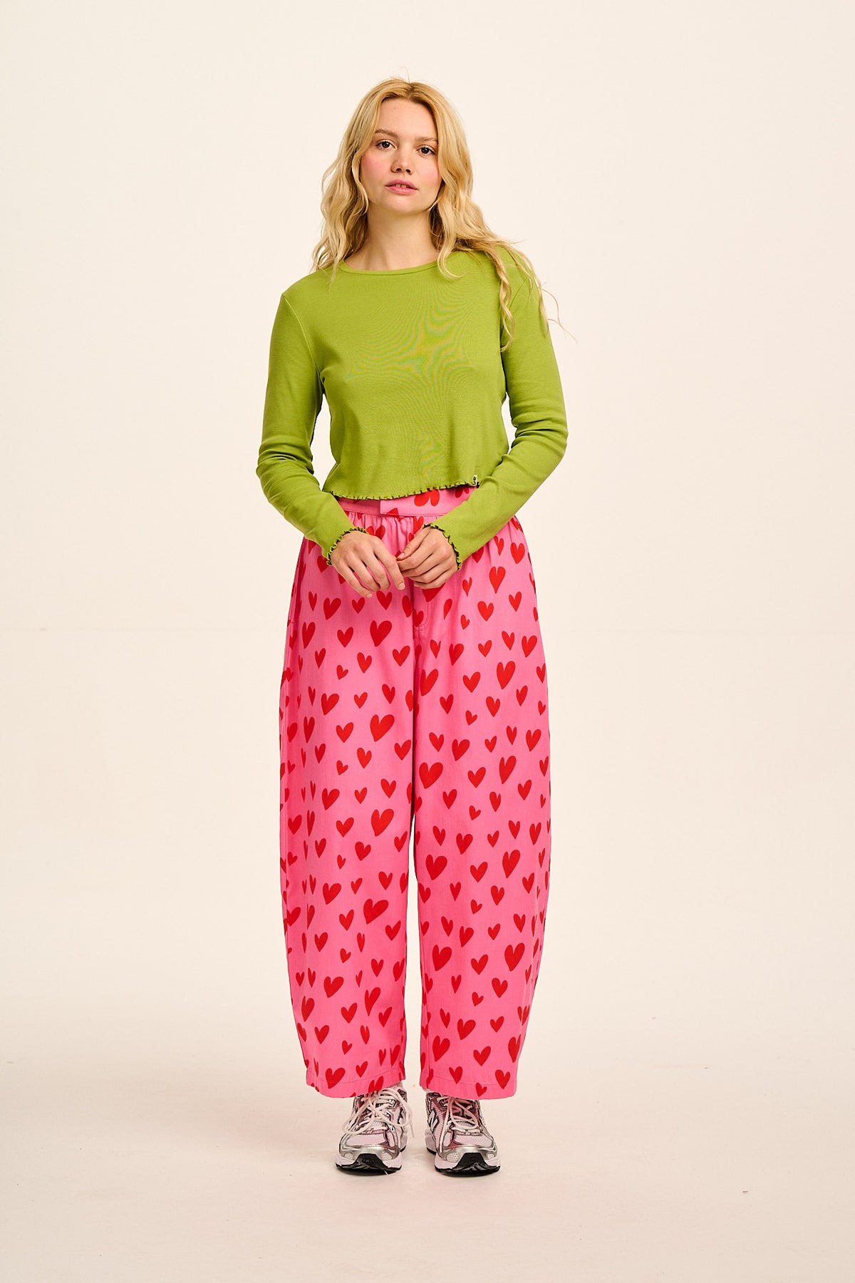 Beau - Barrel Leg Trousers Organic Cotton in Cupid