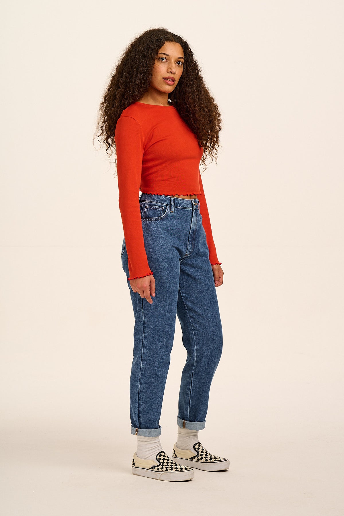 Dana - Mom Jeans Organic Cotton Denim in Mid Wash Blue