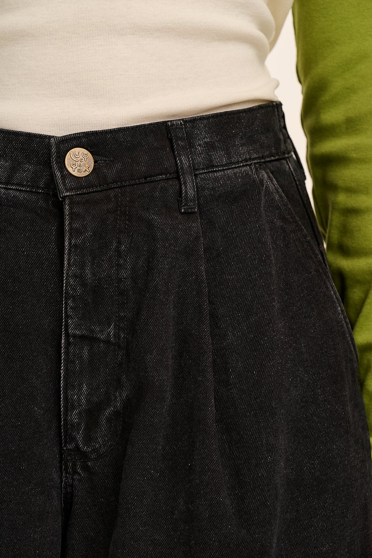 Tate - Extra Wide Leg Jeans Organic Cotton Denim in Black Wash