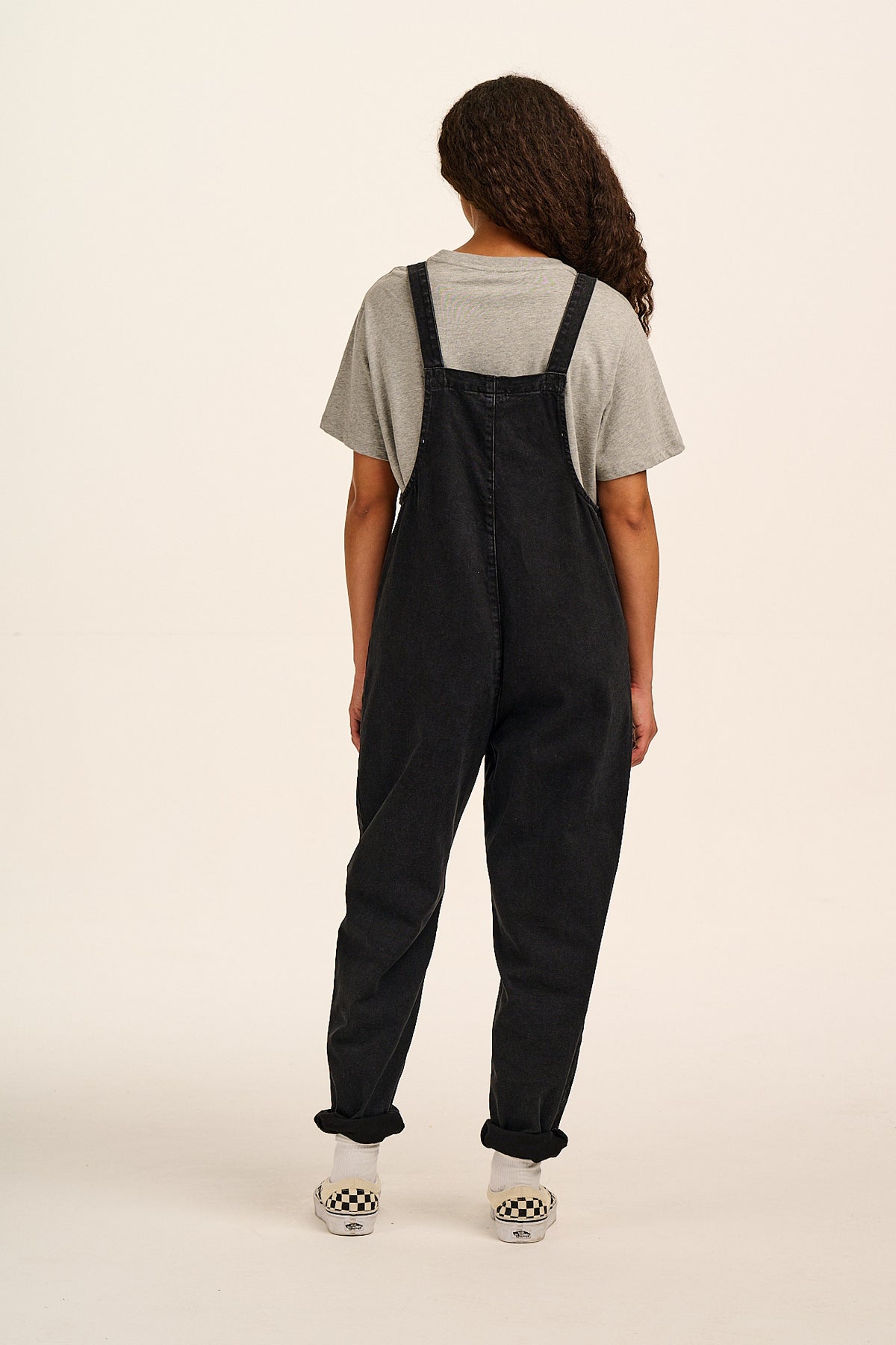 Original - Straight Leg Dungarees Organic Cotton Denim in Washed Black