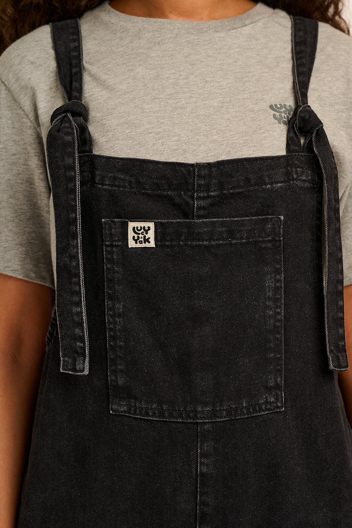 Original - Straight Leg Dungarees Organic Cotton Denim in Washed Black