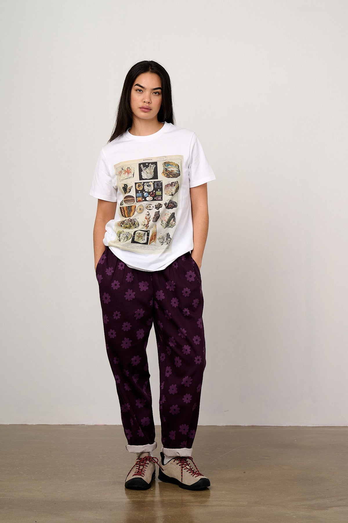 Alexa - Tapered Leg Trousers Organic Cotton in Purple Delano
