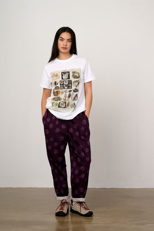Alexa - Tapered Leg Trousers Organic Cotton in Purple Delano