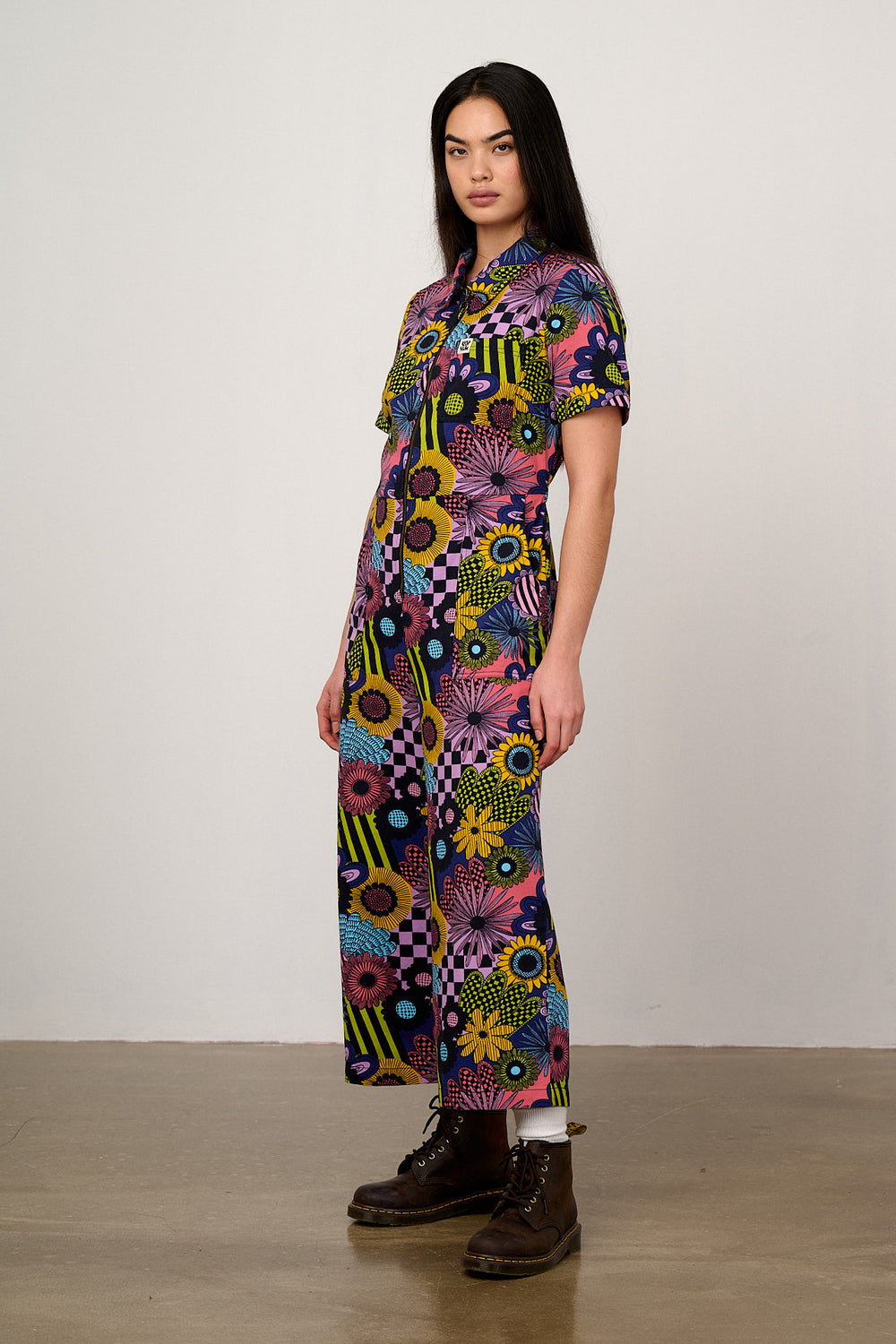 Ragan - Cropped Leg Jumpsuit Organic Cotton Twill in Dreams Over Reality