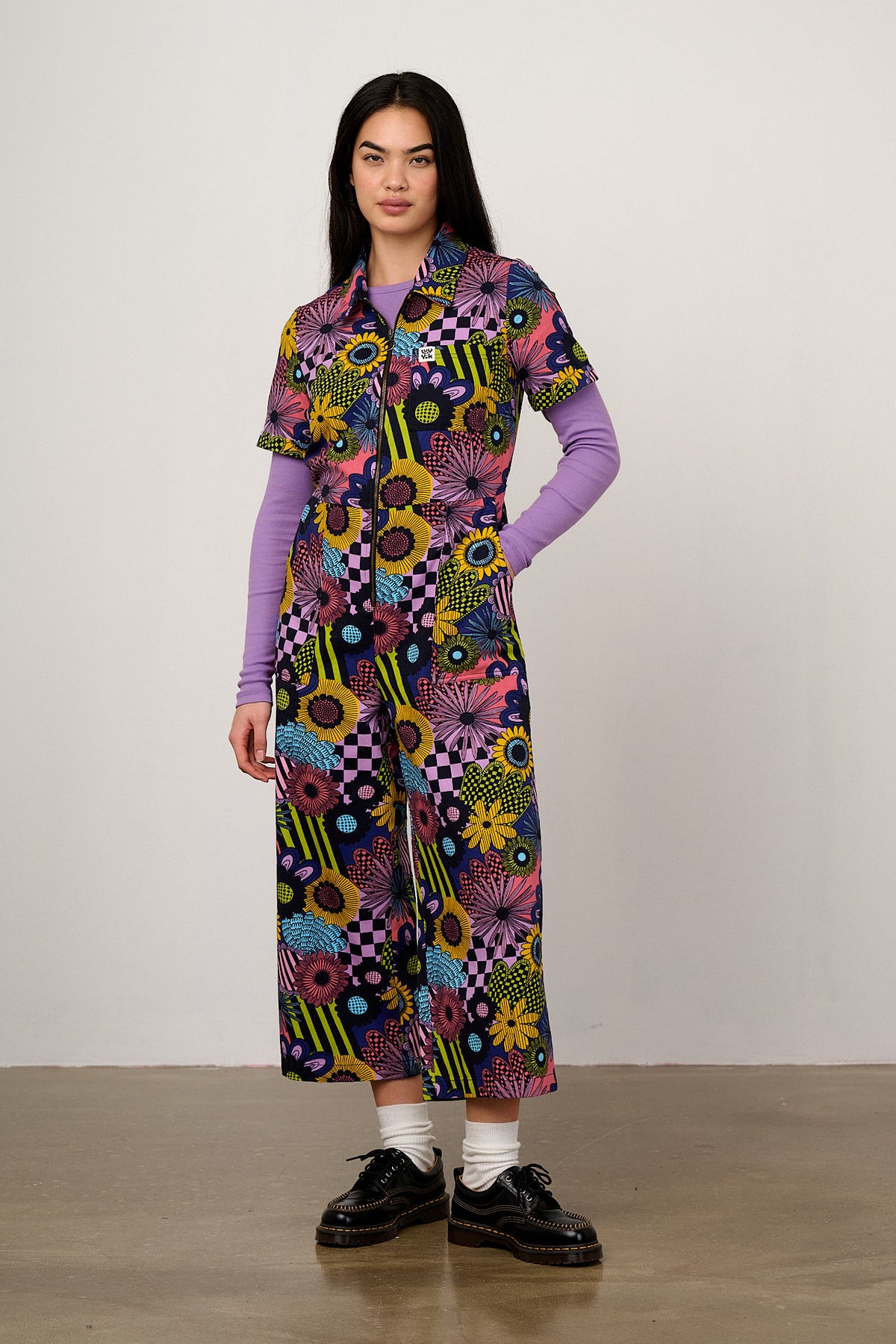 Ragan - Cropped Leg Jumpsuit Organic Cotton Twill in Dreams Over Reality