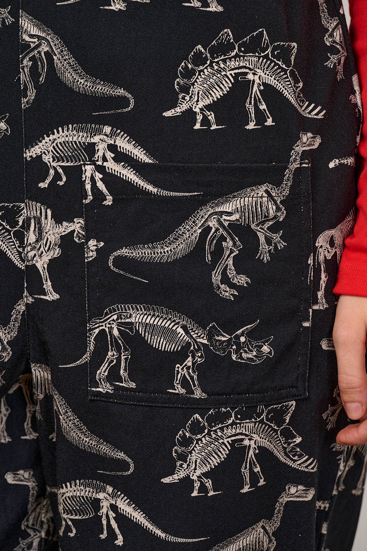 L.E. Original - Cotton Dungarees in B&W Dinosaur Natural History Museum & Yak