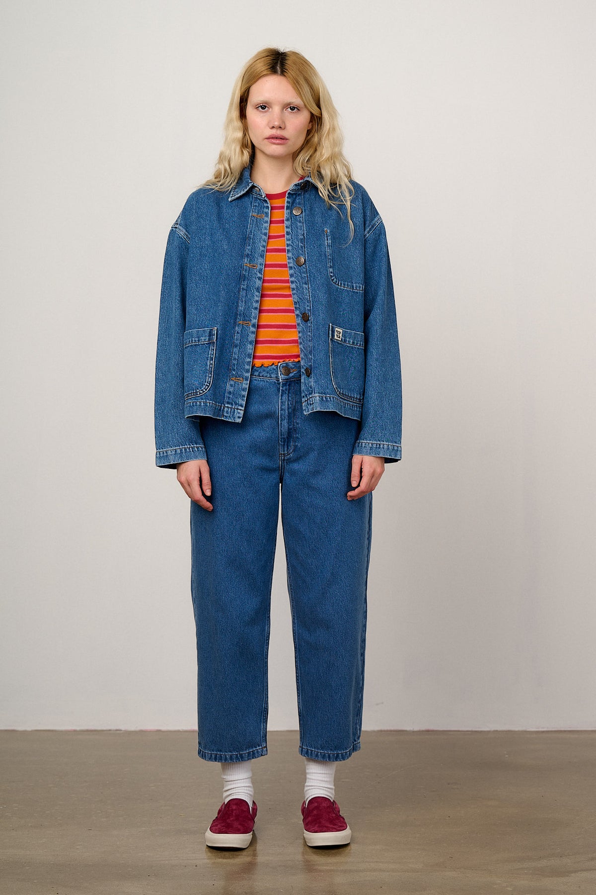 Connie - Denim Jacket Organic Cotton Denim in Mid Wash Blue