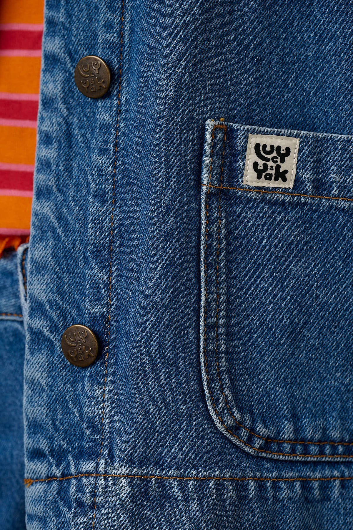 Connie - Denim Jacket Organic Cotton Denim in Mid Wash Blue