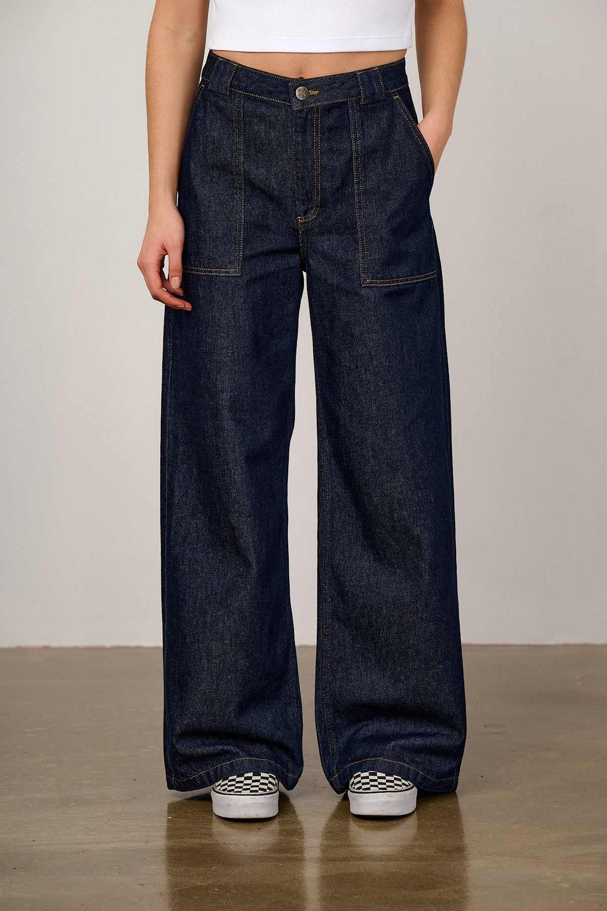 Delores - Wide Leg Jeans Organic Cotton Denim in Indigo