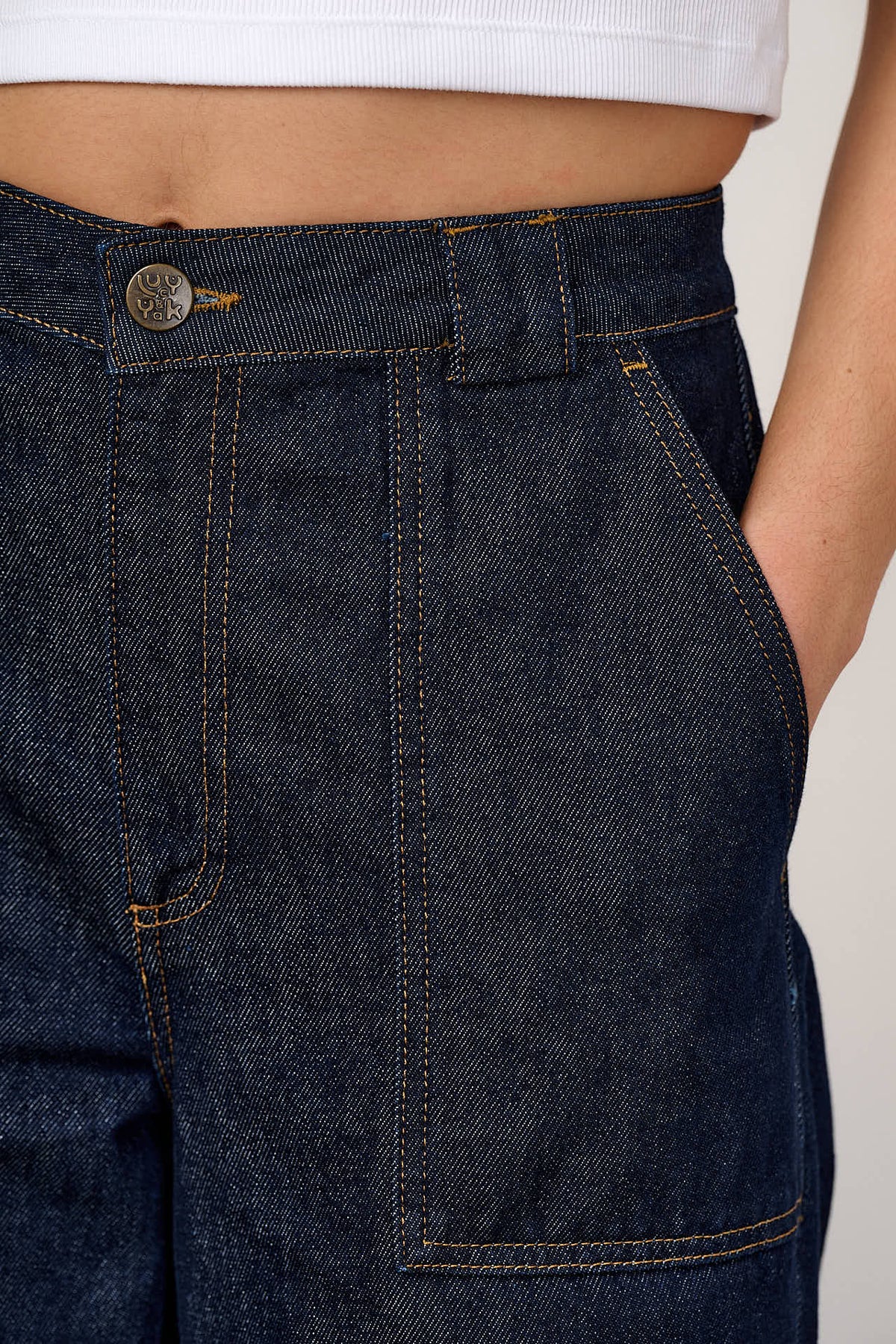 Delores - Wide Leg Jeans Organic Cotton Denim in Indigo