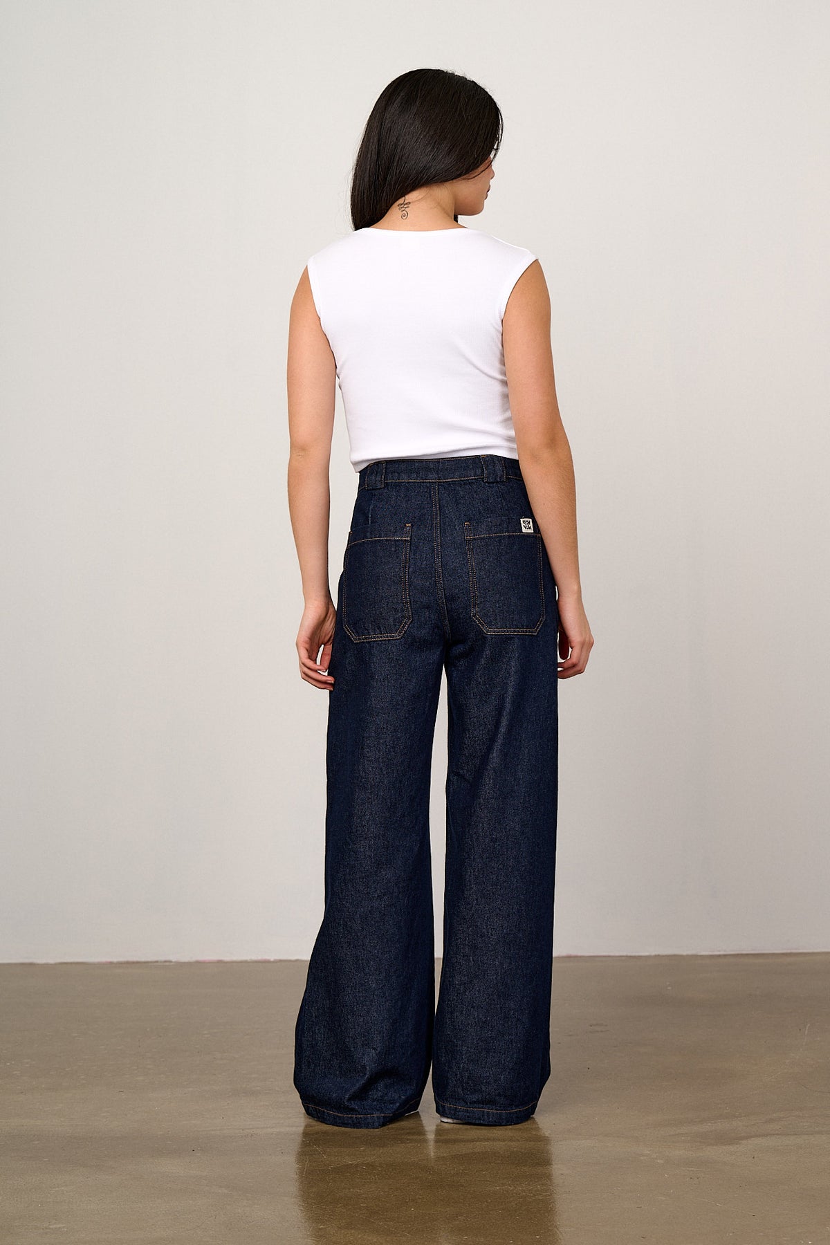 Delores - Wide Leg Jeans Organic Cotton Denim in Indigo
