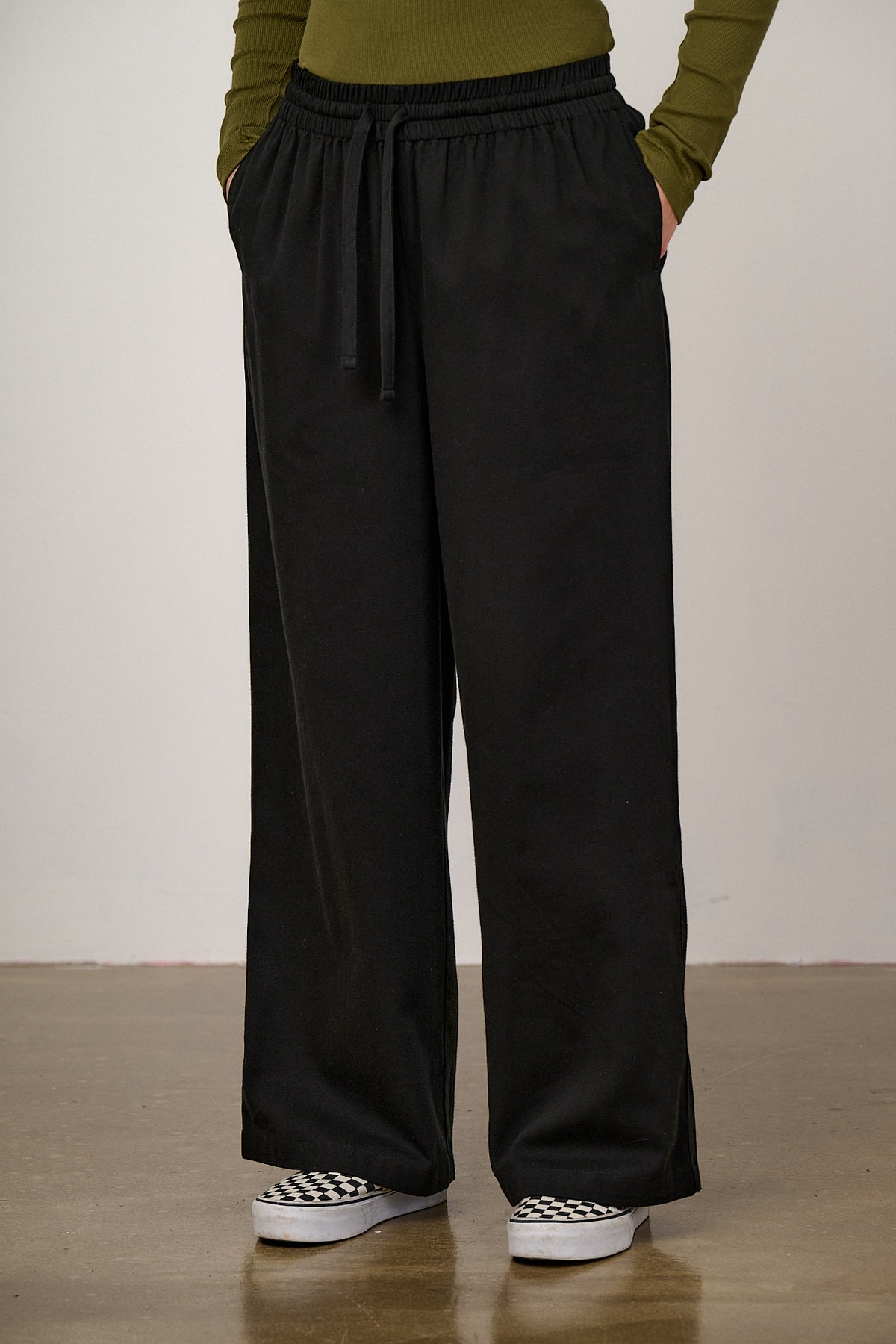 Norris - Wide Leg Trousers Organic Cotton in Black
