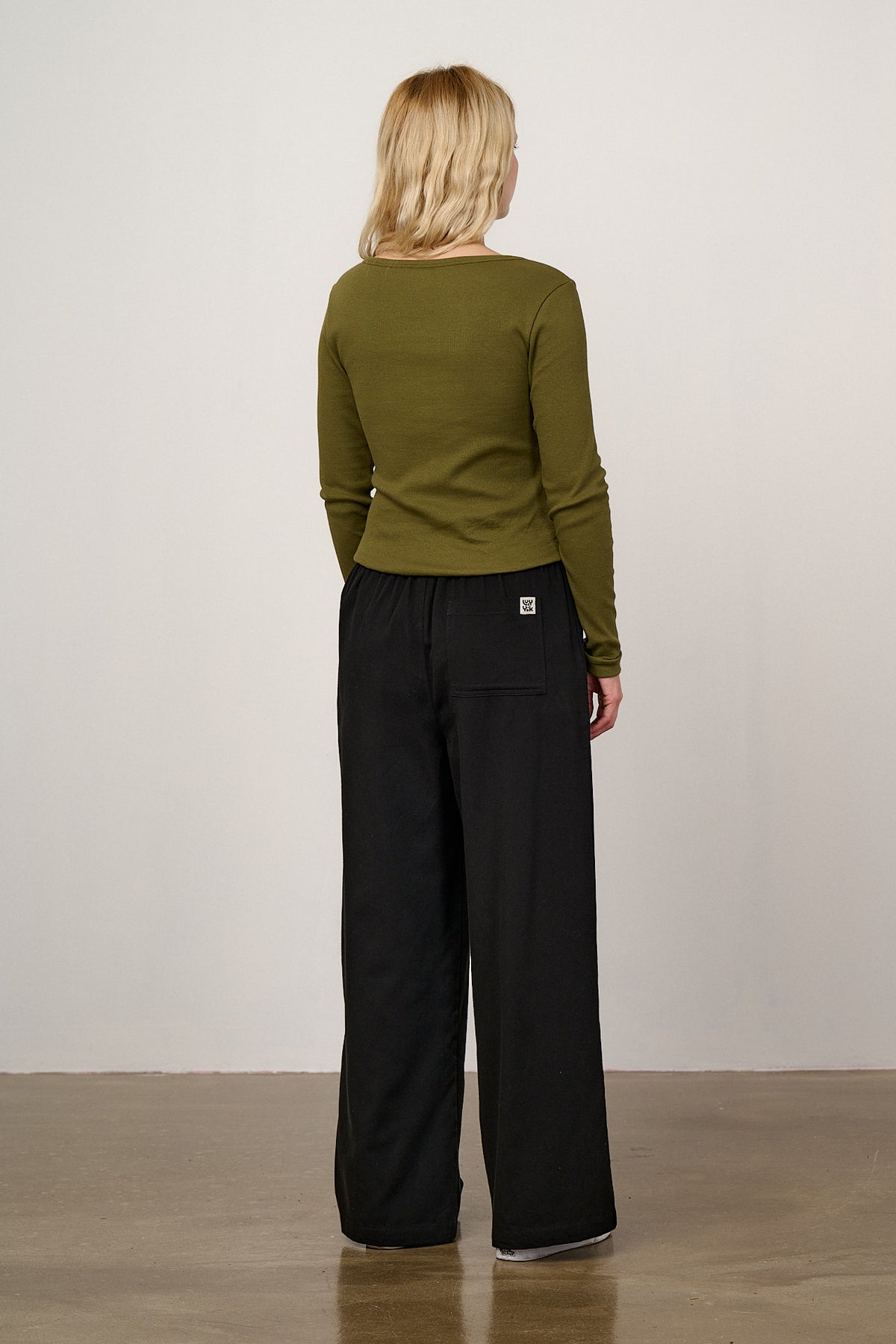 Norris - Wide Leg Trousers Organic Cotton in Black